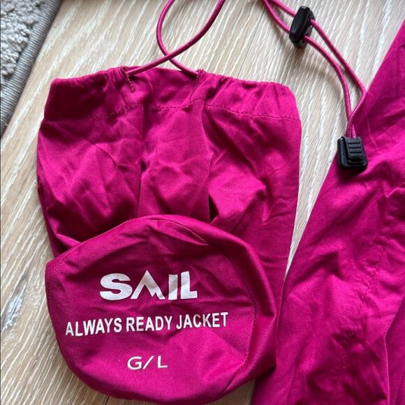 SAIL Always Ready Packable Rain Jacket Hot Pink SzL - Picture 7 of 13